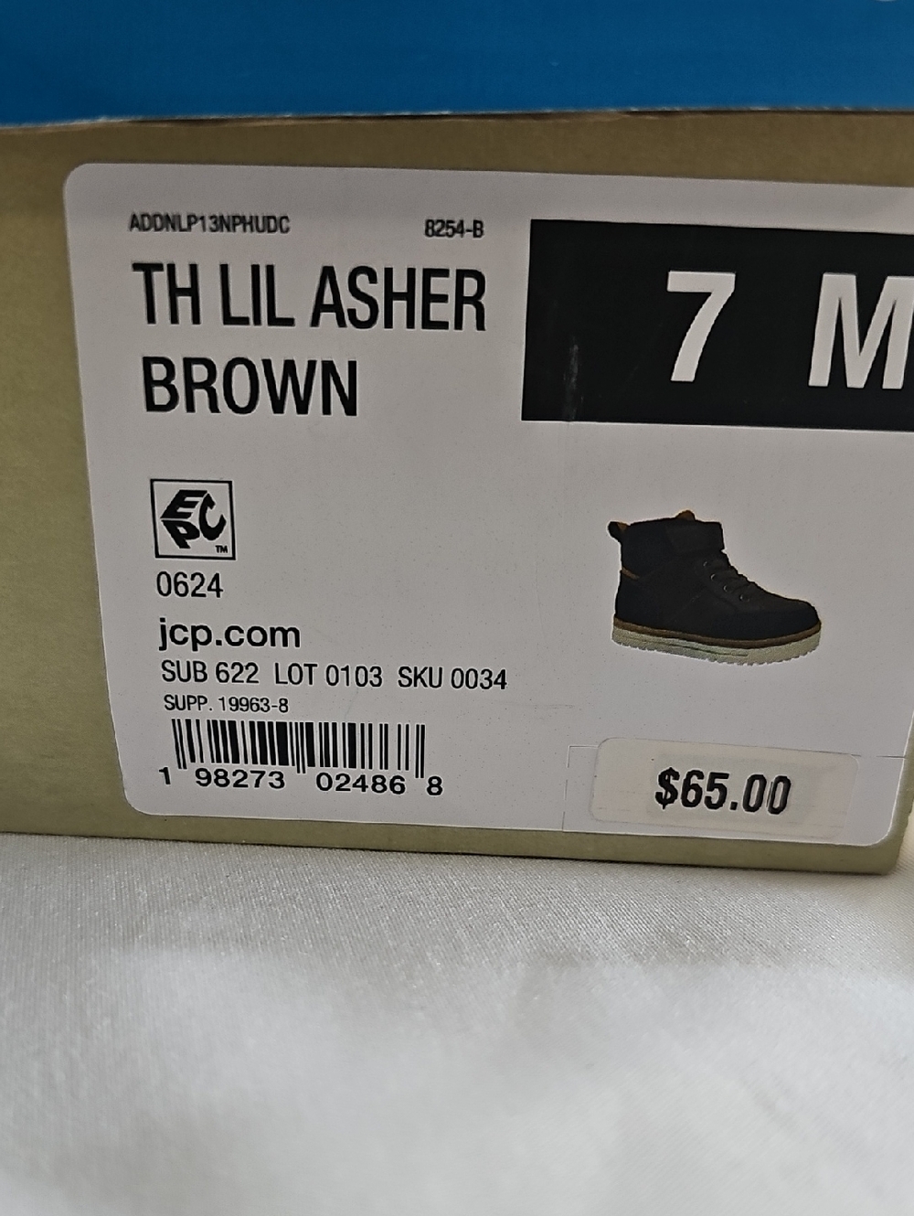 Thereabouts Toddler Boys Lil Asher Brown Flat Heel Lace Up Boot. Size 7 (604) - Picture 11 of 11